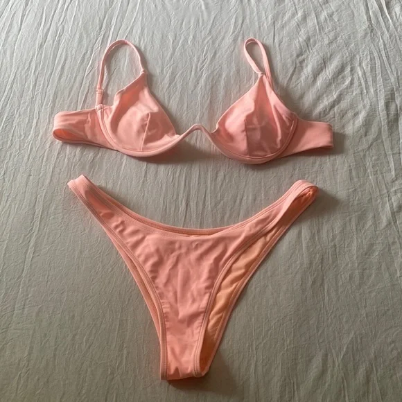 Peach two piece swimsuit - Picture 2 of 11